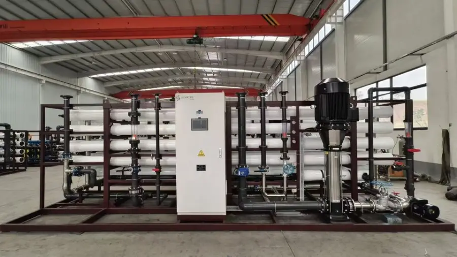 60T/H High Efficiency Boiler Cooling Water Purification System with PLC Pump & Motor Reverse Osmosis Plant — view 2