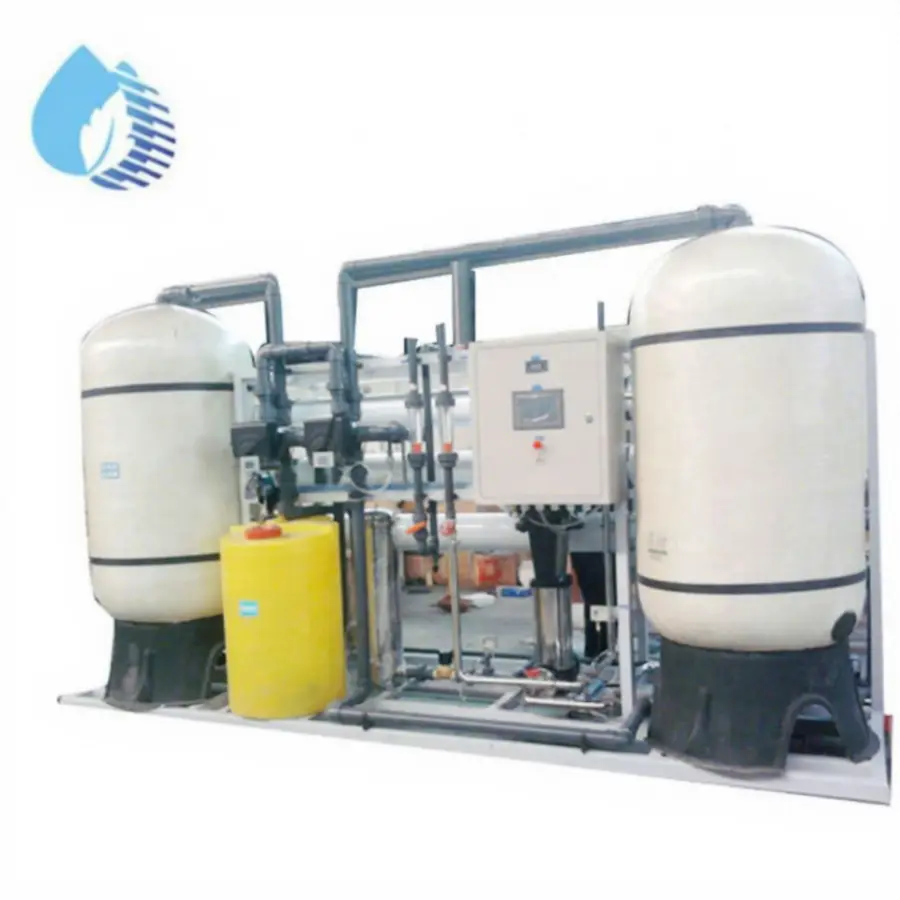 5000L/H Borehole Salty Water Treatment Machinery BWRO with Pump Motor PLC & Pressure Vessel — view 1