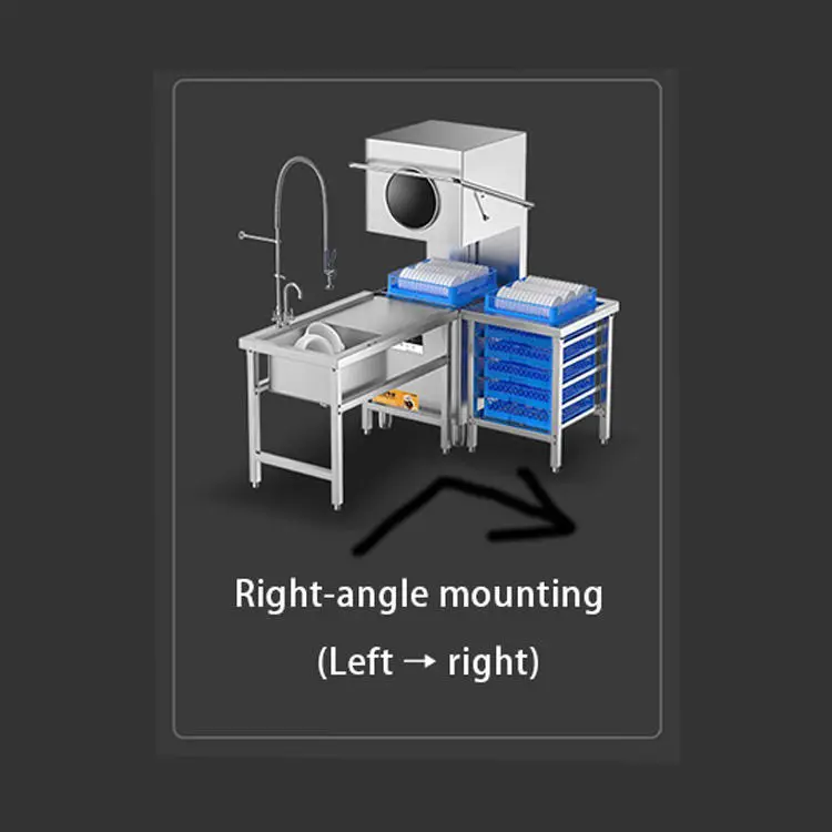 TV80D 304 Stainless Steel Lift Commercial Dishwasher Free-Standing Hood Type Dishwasher Electrico for Restaurant Htel Use — image 7