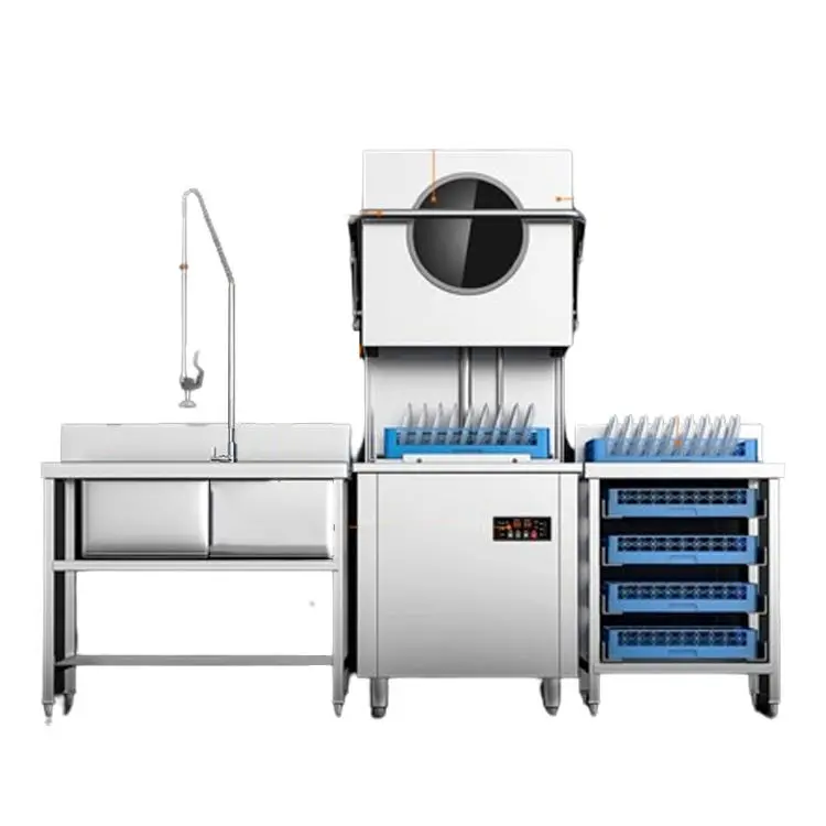 Modern Fully Cleaning and Disinfection Equipment Dishwasher Commercial Stainless Steel Kitchen Dishwashers Machine for H — view 5