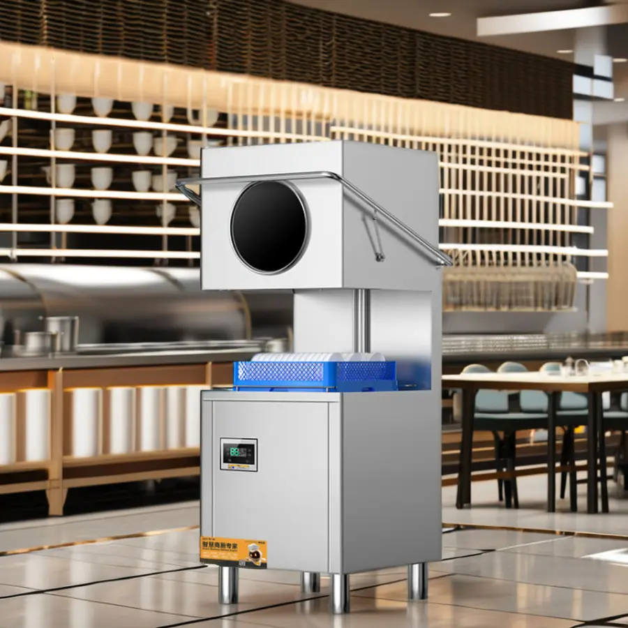 Modern Stainless Steel Commercial Automatic Dishwasher for Restaurant Kitchen Household Application Vertical Design — view 1