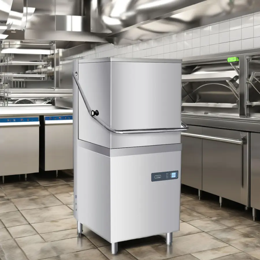 New Automatic Hood Type Commercial Dishwasher Machine High Quality Hotel Kitchen Equipment Stainless Steel Dishwashing Machine — image 3