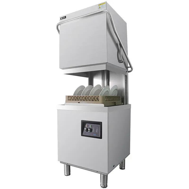 Large-Capacity Stainless Hood Type Freestanding Dishwasher Restaurant Commercial Electric Saving Energy Dishwasher Machi — view 1