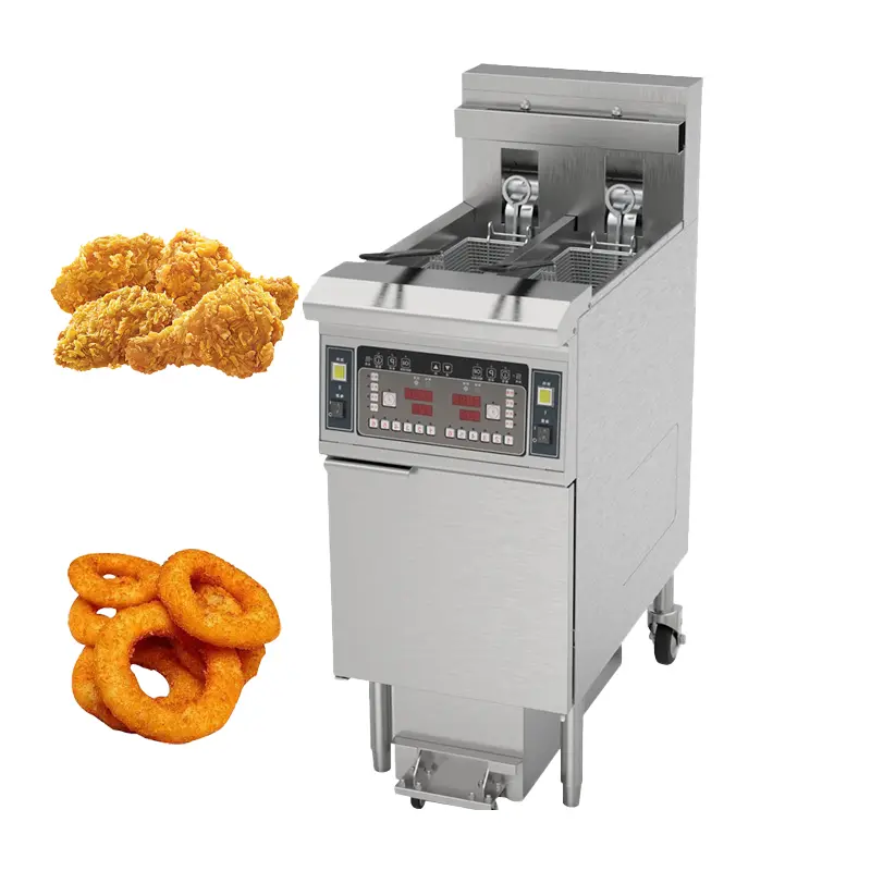 Commercial Deep Fryer with Single and Double Cylinders, Temperature Control and Timer, Large Frying Basket, Suitable for KFC — image 3