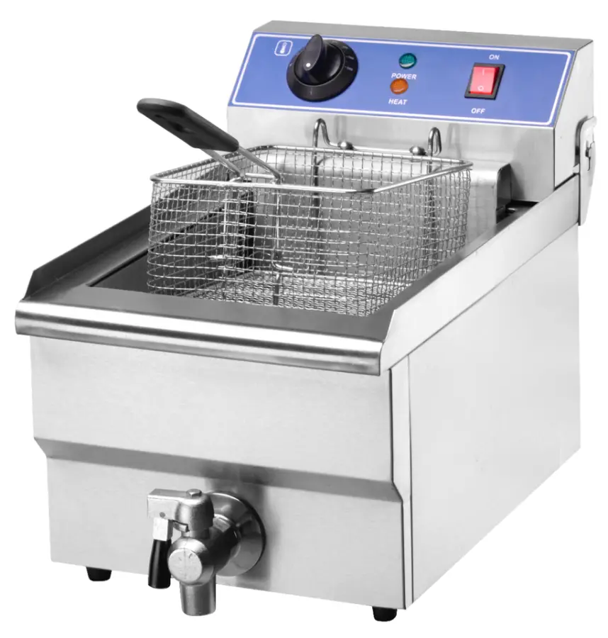 Commercial Deep Fryer with Single and Double Cylinders, Temperature Control and Timer, Large Frying Basket, Suitable for — view 1