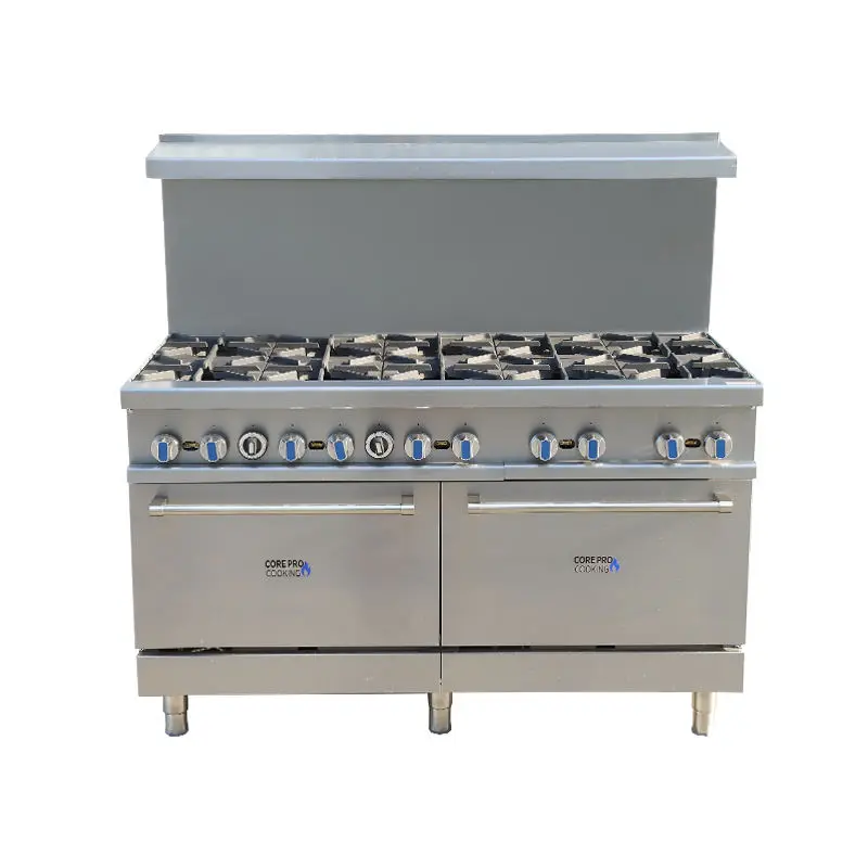 Factory-customized Kitchen Equipment Sets Commercial Restaurant Kitchen Equipment 10 Burners Gas Cooking Range with Oven — image 4