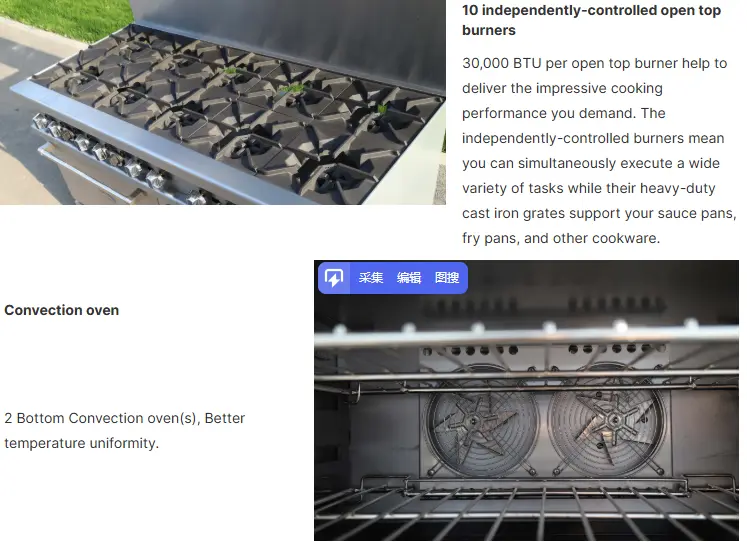 Factory-customized Kitchen Equipment Sets Commercial Restaurant Kitchen Equipment 10 Burners Gas Cooking Range with Oven — image 7