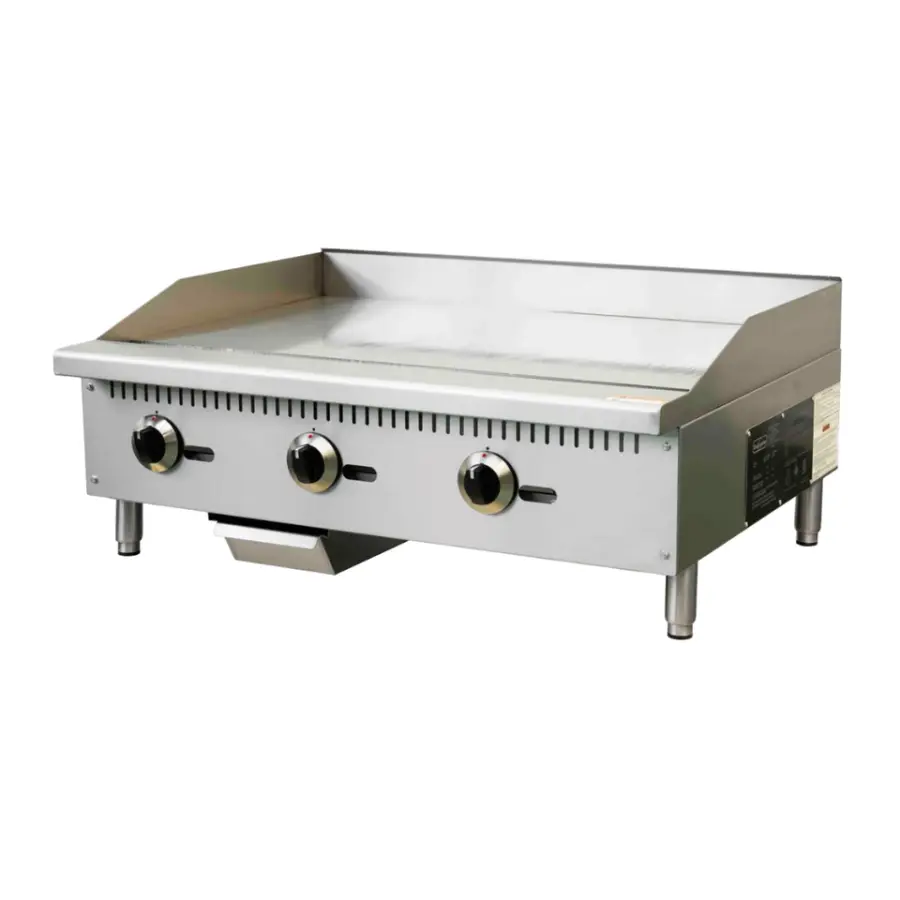 Commercial Kitchen Equipment Electric Gas Flat-bottom Frying Pan Griddle Plate Tabletop Stainless Steel Griddle Noise Re — view 1