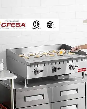 Commercial Kitchen Equipment Electric Gas Flat-bottom Frying Pan Griddle Plate Tabletop Stainless Steel Griddle Noise Reduction — image 5
