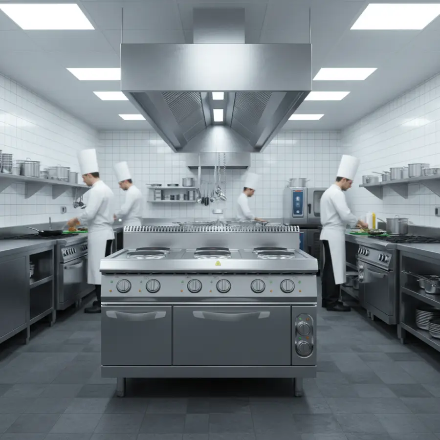 Electric 6-Burner Commercial Kitchen Range Stove Stainless Steel 304 Oven Dual Zone Control for Restaurant Hotel Use — view 1