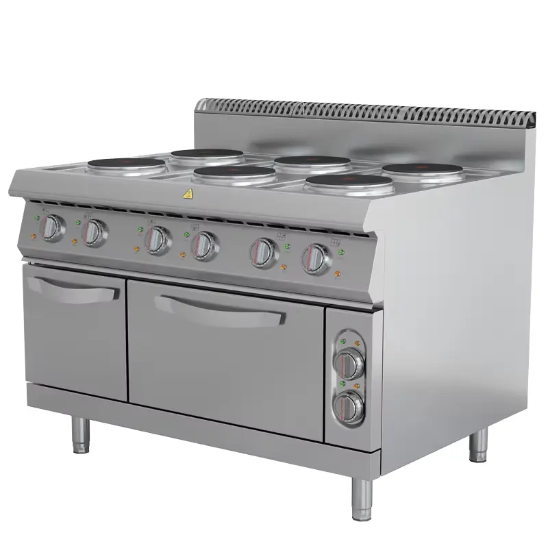 Electric 6-Burner Commercial Kitchen Range Stove Stainless Steel 304 Oven Dual Zone Control for Restaurant Hotel Use — image 4