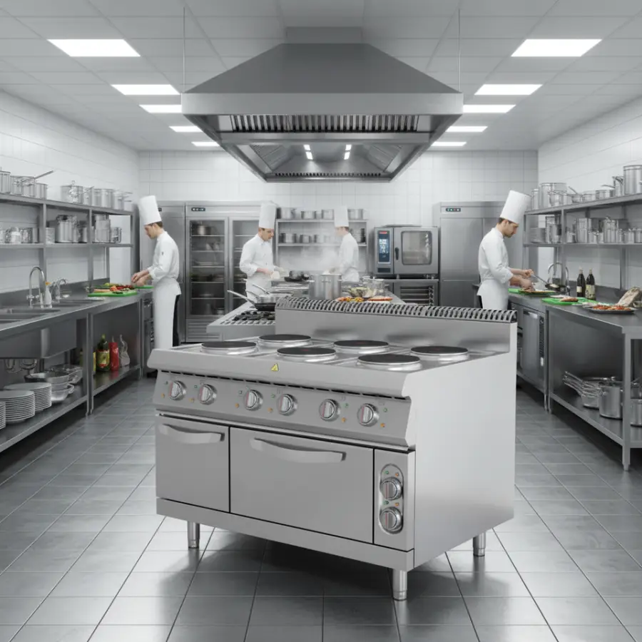 Electric 6-Burner Commercial Kitchen Range Stove Stainless Steel 304 Oven Dual Zone Control for Restaurant Hotel Use — image 7