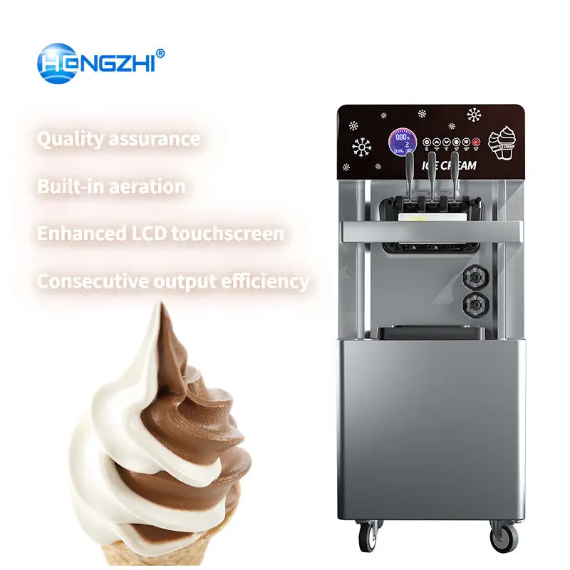 HENGZHI High Quality Commercial Stainless Steel Ice Cream Machine with Milk 3 Flavors Soft Serve Maker for Small Businesses — image 3