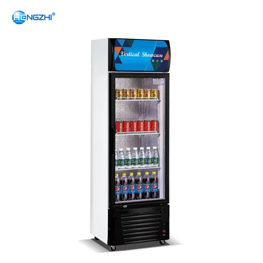 Led Light Cold Drink Beverage Chiller Upright Display Cabinet Can Cooler Bar Fridge Commercial Refrigerator — image 5