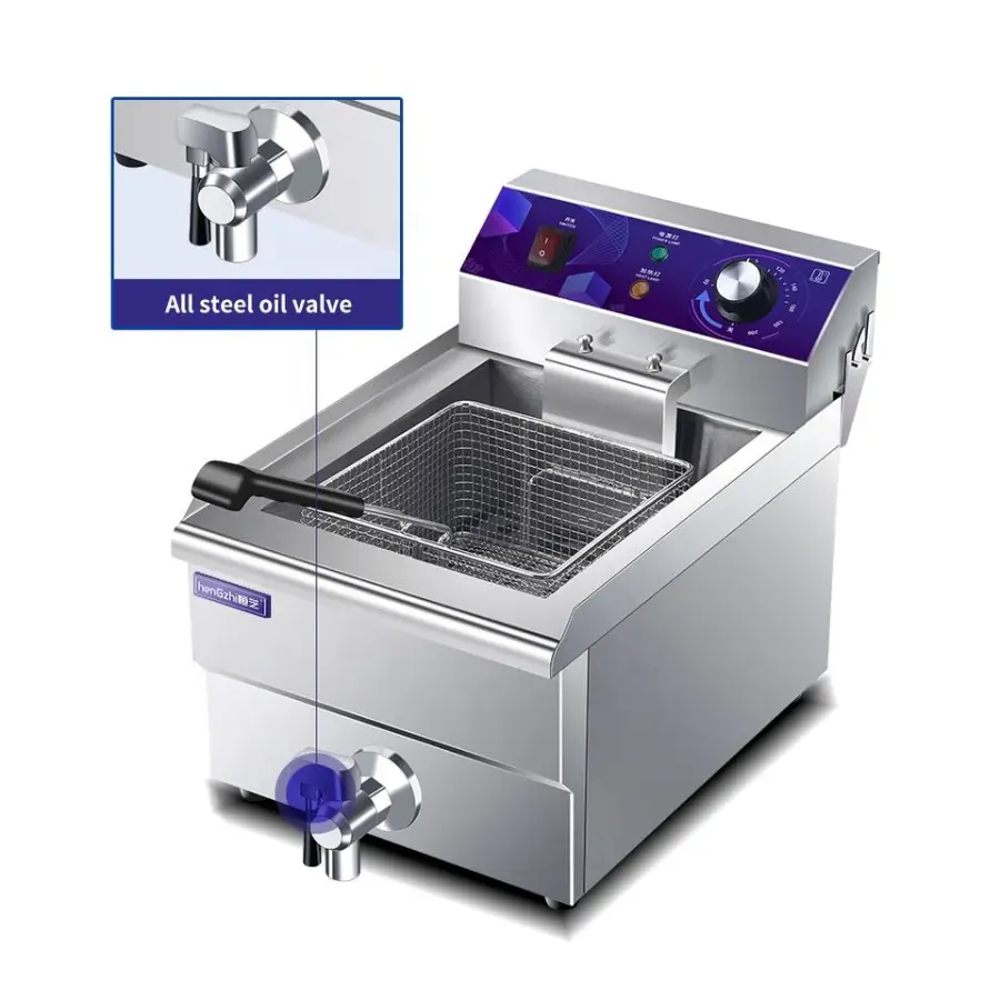 HENGZHI High Quality Chicken Potato Chips Fryer Commercial Stainless Steel Electric Deep Fryer Machine for Fast Food — image 3