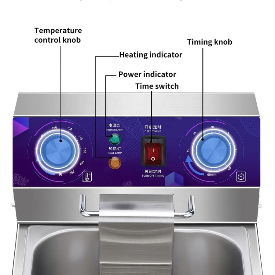 HENGZHI High Quality Chicken Potato Chips Fryer Commercial Stainless Steel Electric Deep Fryer Machine for Fast Food — image 4
