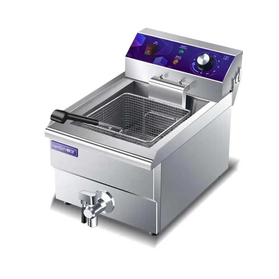 HENGZHI High Quality Chicken Potato Chips Fryer Commercial Stainless Steel Electric Deep Fryer Machine for Fast Food — image 5