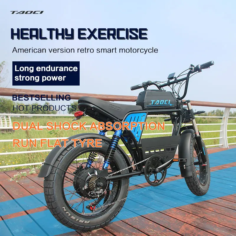 AKEZ 20" 48V 1500W Fat Tire Electric Bike-Powerful, High-Speed, Off-Road Ready, Perfect for Adventure & Outdoor Exploration — image 2