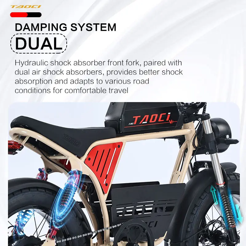 AKEZ 20" 48V 1500W Fat Tire Electric Bike-Powerful, High-Speed, Off-Road Ready, Perfect for Adventure & Outdoor Exploration — image 6