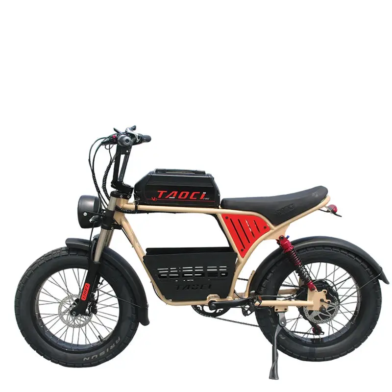 Akez 20" 48V 1500W Fat Tire Electric Bike | 18Ah Battery | 7-Speed Brushless Motor | Retro Color E-Bike | Fast US Stock — view 1