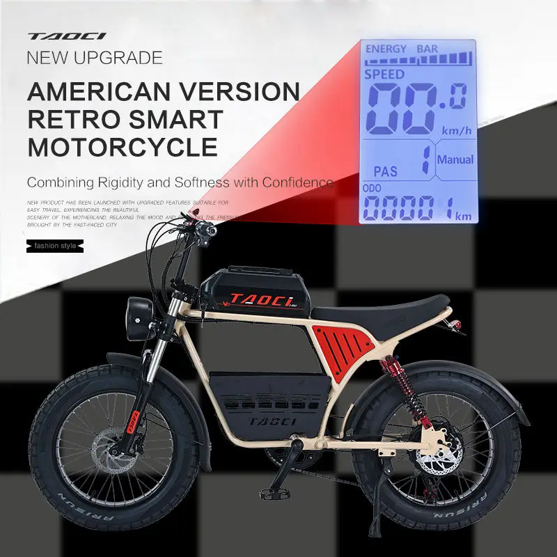 Akez 20" 48V 1500W Fat Tire Electric Bike | 18Ah Battery | 7-Speed Brushless Motor | Retro Color E-Bike | Fast US Stock Delivery — image 3