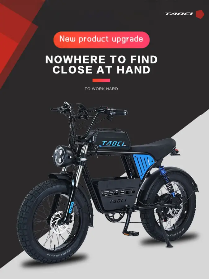 Akez 20" 48V 1500W Fat Tire Electric Bike | 18Ah Battery | 7-Speed Brushless Motor | Retro Color E-Bike | Fast US Stock Delivery — image 6