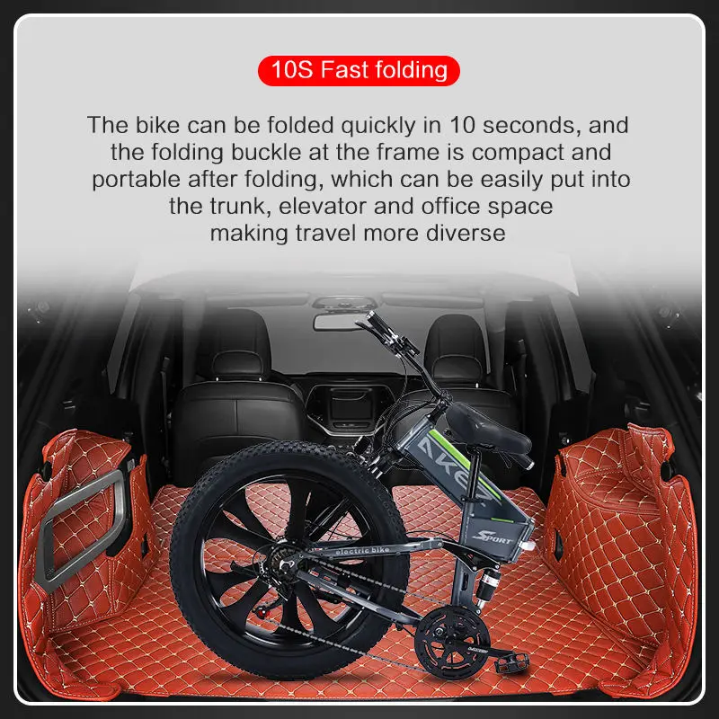 Akez 27.5" Folding Electric Bike 48V 500W 9ah for Adults — image 5
