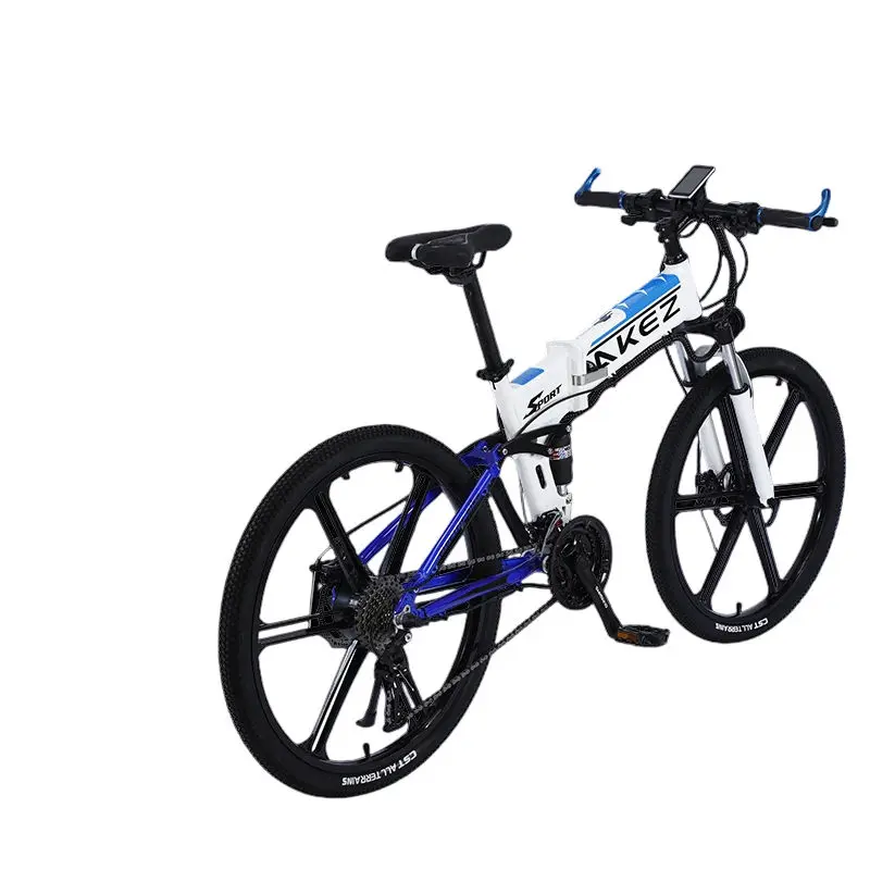 Akez 27.5" Folding Electric Bike 48V 500W | Portable 9Ah Lightweight 7-Speed E-Bike with Hydraulic Brakes for Travel & C — view 1