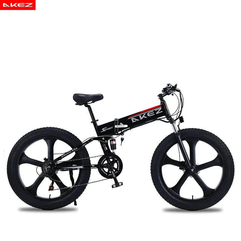 Akez 27.5" Folding Electric Bike | 48V 500W 9Ah Power-Assist E-Bike |Hydraulic Disc Brakes | Lightweight Portable Commut — view 1