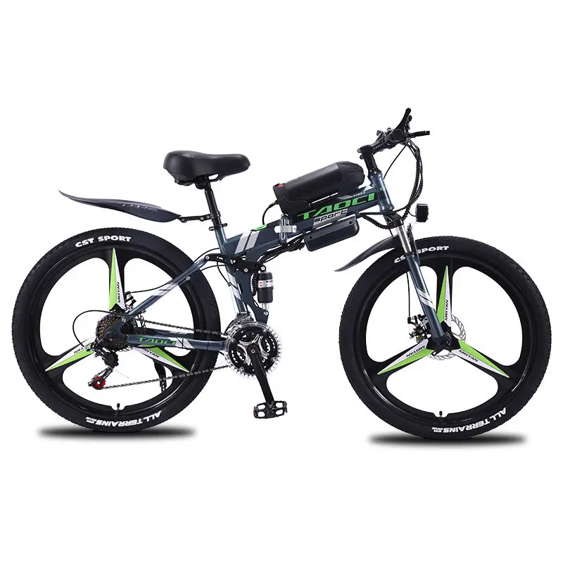 Akez 26 Inch Folding Electric Bike 36V 350W Motor 10Ah Battery Ultra High Carbon Steel Frame Adult E Bike — view 1