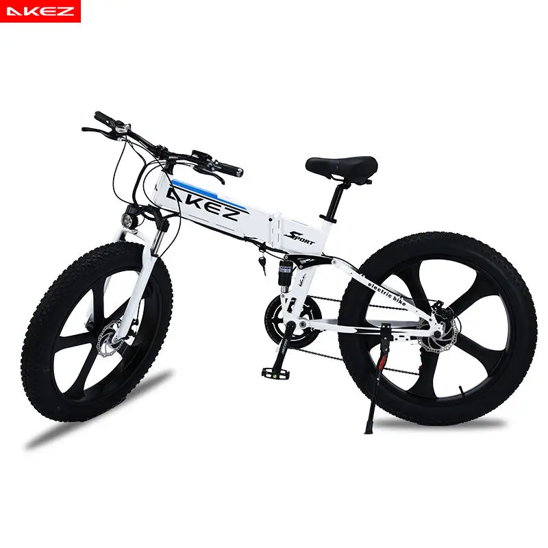 AKEZ 26 Inch Foldable Electric Mountain Bike Built with Aluminum Frame 48V 1000W Power for Outdoor Riding — view 1
