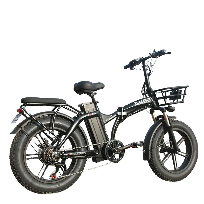 Akez 48V 750W Folding Fat Tire Electric Bike 16Ah Step Through Frame Portable Adult E Bike — view 1