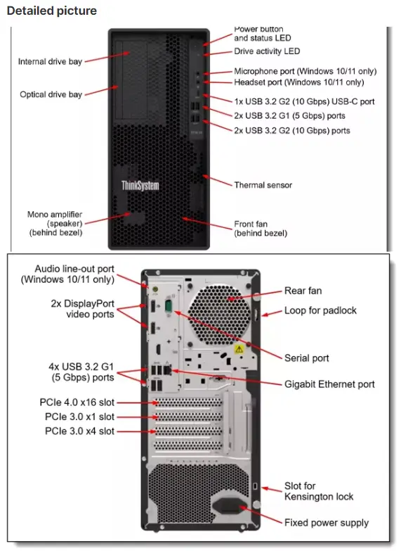Factory Direct Sale for Lenovo ThinkSystem ST50 V2 Rack-Mounted Server 16GB/1TB/5350-8i/550W High Quality in Stock — image 6