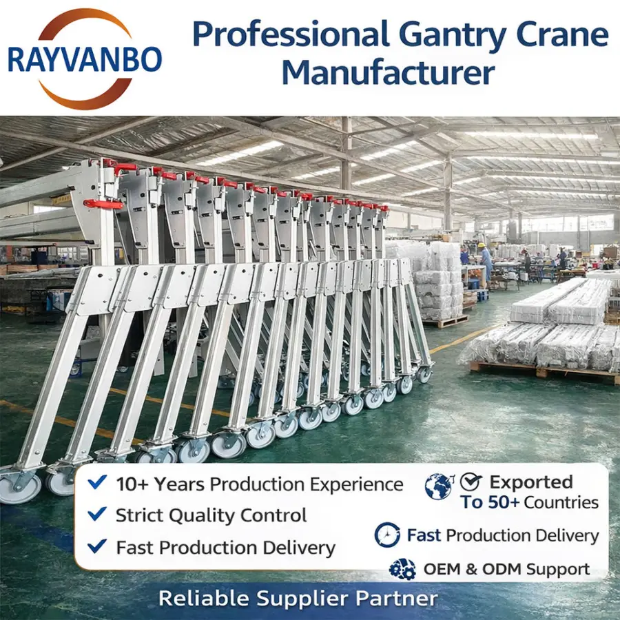 Lightweight Adjustable Height Mini Electric Mobile Portable Aluminium Gantry Crane with Remote Control — image 6
