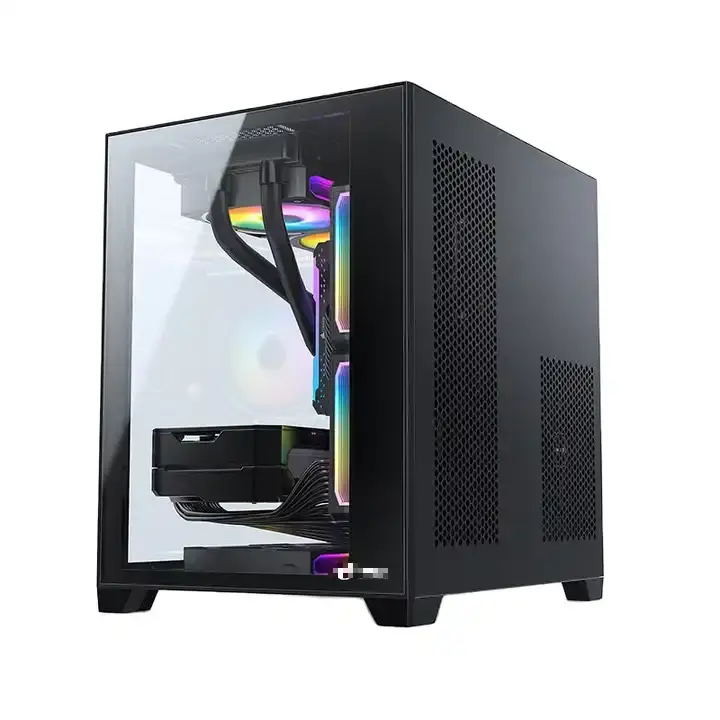 Factory Direct Sale M-ATX Gaming Case Horizontal Tempered Glass Customized PC Case — image 3