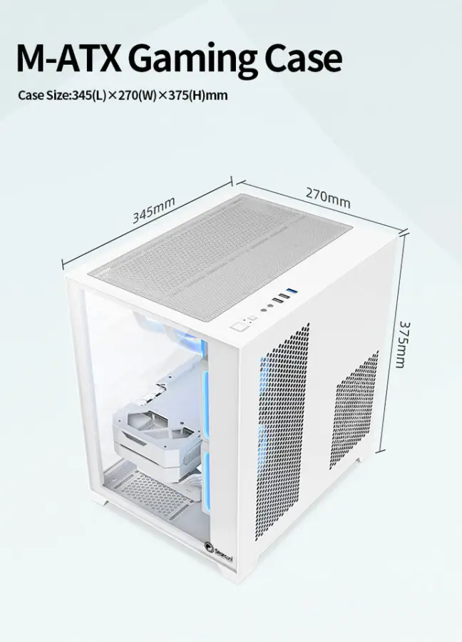 Factory Direct Sale M-ATX Gaming Case Horizontal Tempered Glass Customized PC Case — image 4