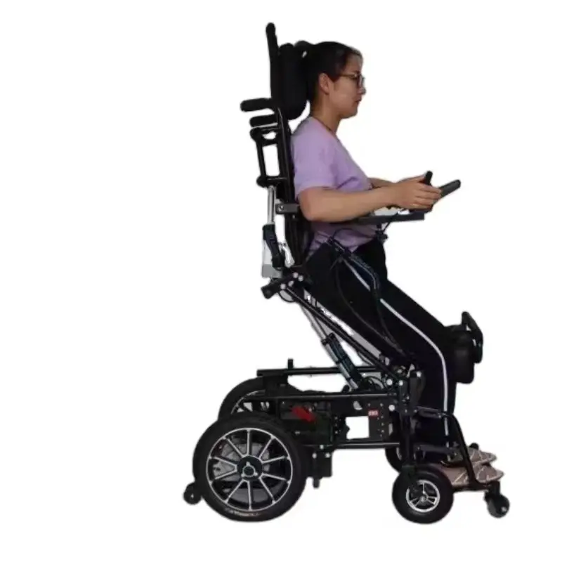 2025 Good Quality Powerful Motors Rehabilitation Medical Big Wheels Foldable Adjusted Backrest Standing up Electric Whee — view 1