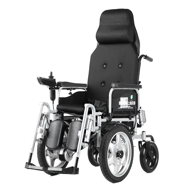 Self-Locking Brake Electric Reclining Wheelchair with Auto Lying Down Hub Motor Battery Operated for Disabled People — view 1