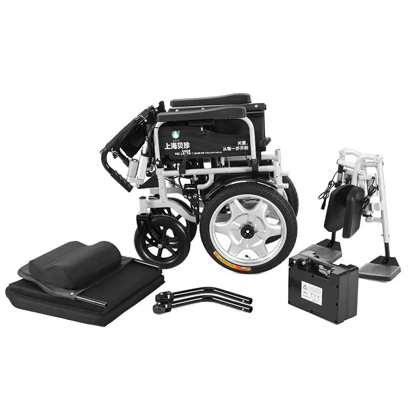 Self-Locking Brake Electric Reclining Wheelchair with Auto Lying Down Hub Motor Battery Operated for Disabled People — image 3