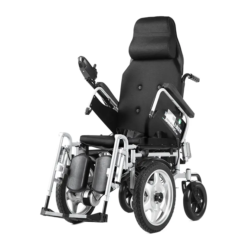 Self-Locking Brake Electric Reclining Wheelchair with Auto Lying Down Hub Motor Battery Operated for Disabled People — image 4