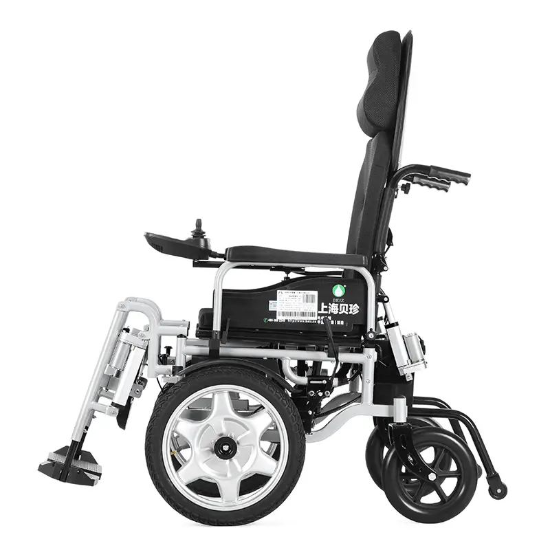 Self-Locking Brake Electric Reclining Wheelchair with Auto Lying Down Hub Motor Battery Operated for Disabled People — image 5