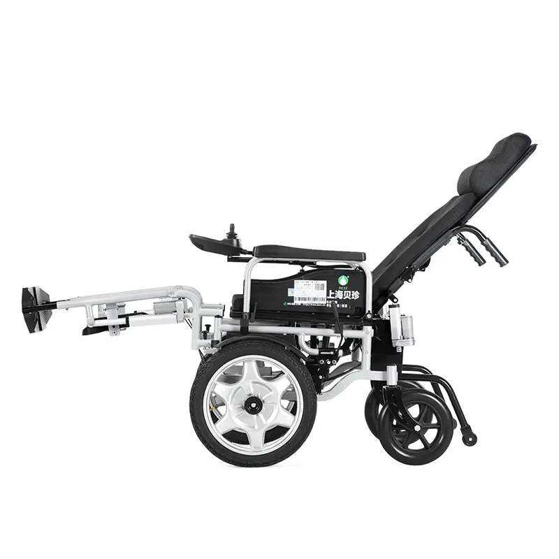 Self-Locking Brake Electric Reclining Wheelchair with Auto Lying Down Hub Motor Battery Operated for Disabled People — image 6