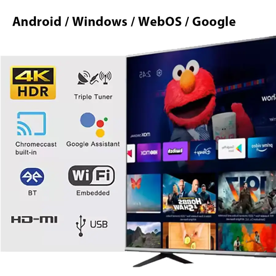 65 Inch OLED 4K UHD Smart TV Android 14 Television Global Multi-Language WiFi TV with US UK EU AU Plug Home Theater — image 5