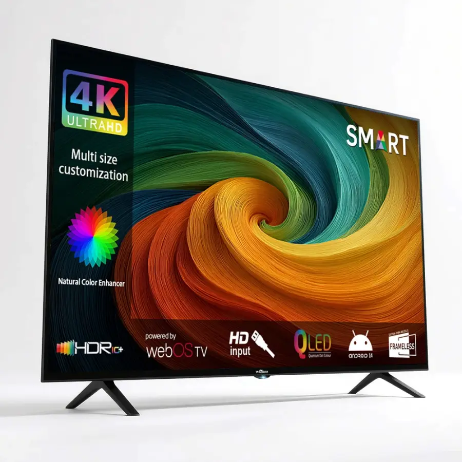 Global Version Android Smart TV 43 Inch 2K 4K UHD Frameless LED Television, WiFi BT Google Play Netflix YouTube HDR10 TV — view 1