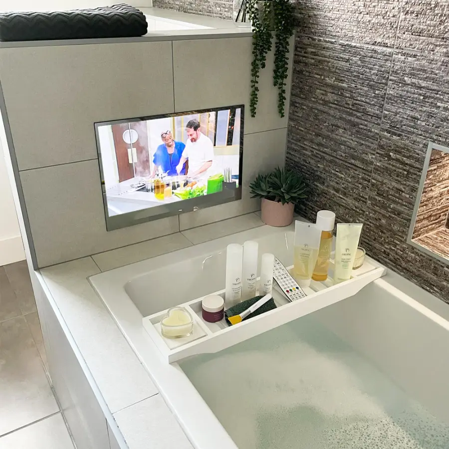 Souria 22 inches Touchscreen Android Smart Mirror LED Television for Bathroom SPA FHD DTV Tuner DVB ATSC Kitchen — view 3