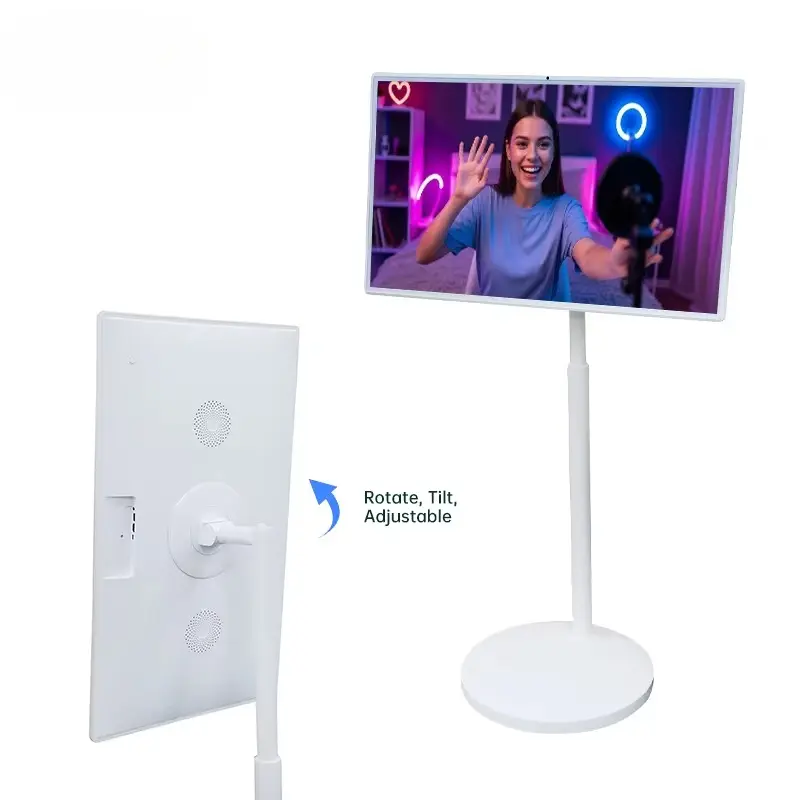 21.5/24/27/32 Inch Movable Touch Screen Monitor Floor Standing Android Wireless Portable Smart Tv for Home — image 3