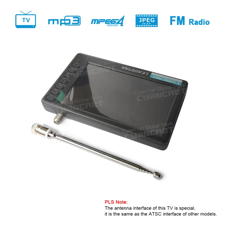 LEADSTAR D5 Portable TV Pocket TV 5 Inch DVB-T2 ATSC ISDB-T TDT DTT Digital and Analog Mini Small Car Television Support TF AC3 — image 3