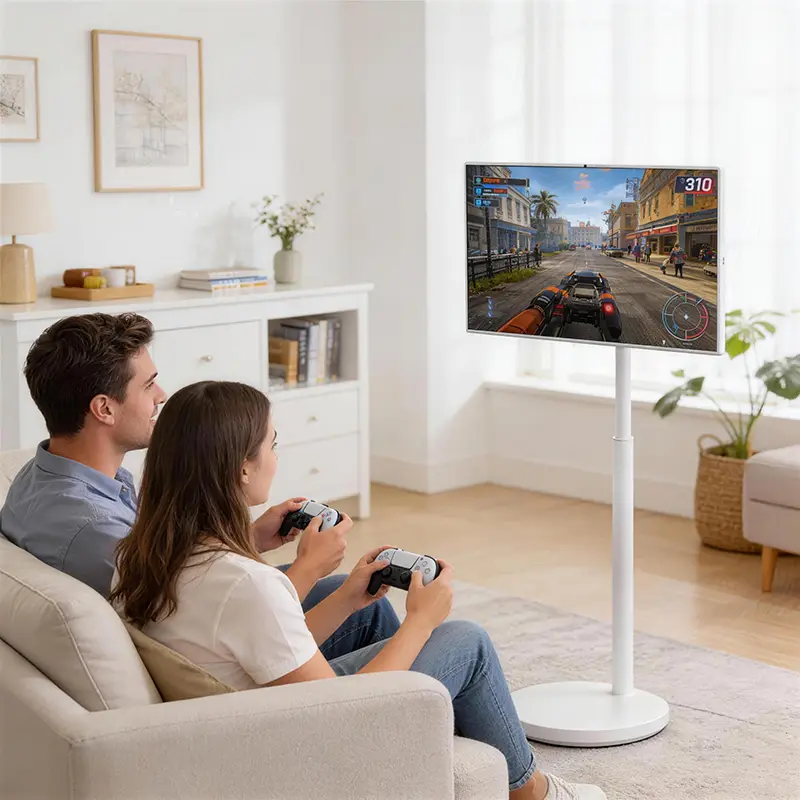21.5/24/27/32 Inch Movable Touch Screen Monitor Floor Standing Android Wireless Portable Smart Tv for Home — image 7