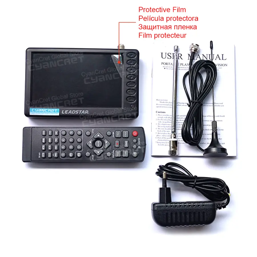 LEADSTAR D5 Portable TV Pocket TV 5 Inch DVB-T2 ATSC ISDB-T TDT DTT Digital and Analog Mini Small Car Television Support TF AC3 — image 6