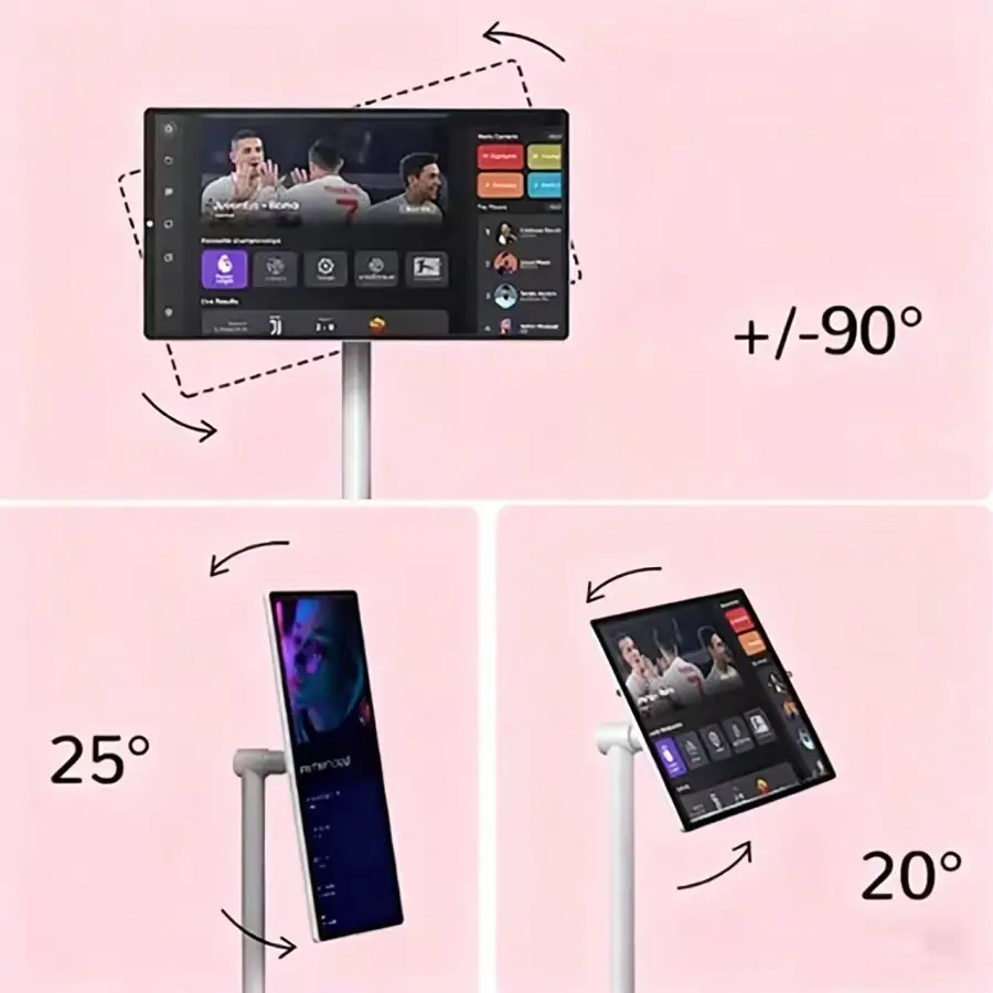 24 27 32 Inch StanbyME Style Portable TV, Smart Screen with Wheels, Movable Battery Powered Rolling Touch Monitor — view 5